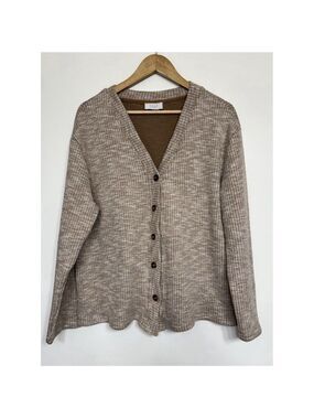 Sage The Label Button Front Cardigan Small Neutral